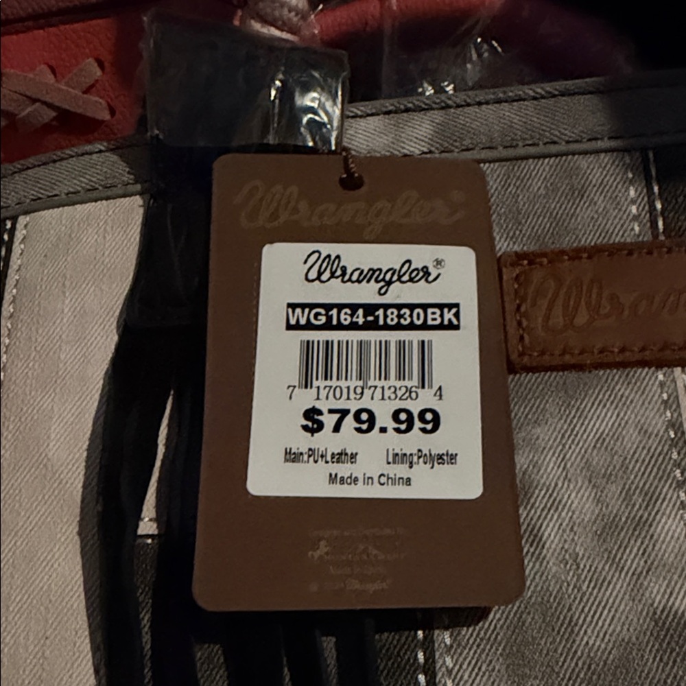 Wrangler Patchwork Gray, White and Brown Shoulder… - image 2